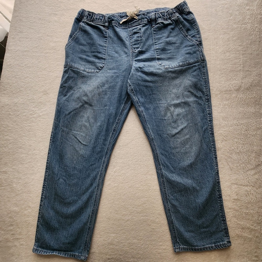 Buffalo David Bitton Jogger Jeans Womens XL Blue Drawstring Denim Pants‎ Comfort